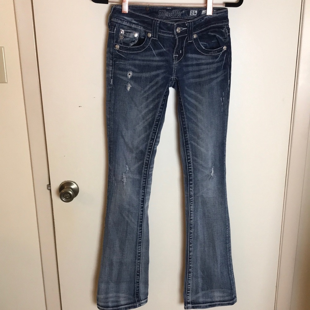 Miss Me Santa Fe Diamond Crystal Stud Jeans Sz 24